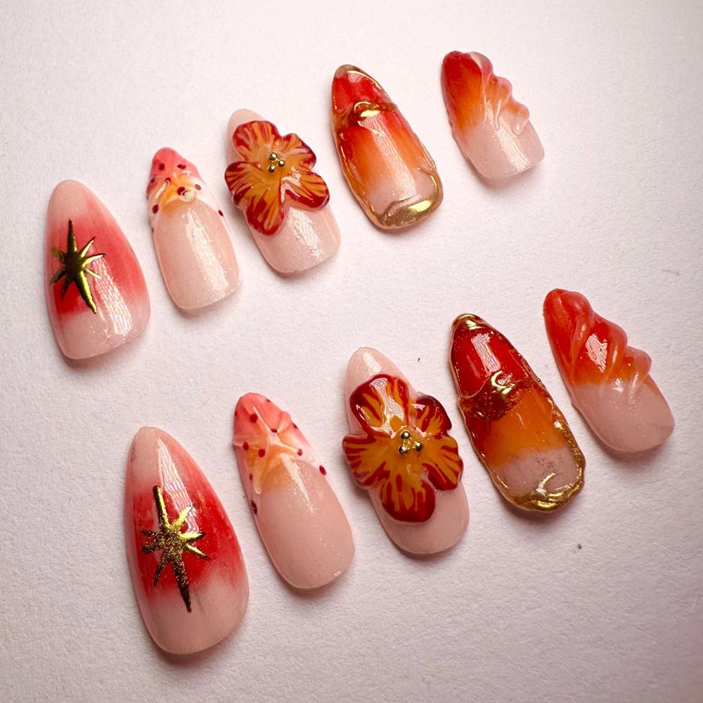 Fall Vibes โ Handmade Press-On Nail Set