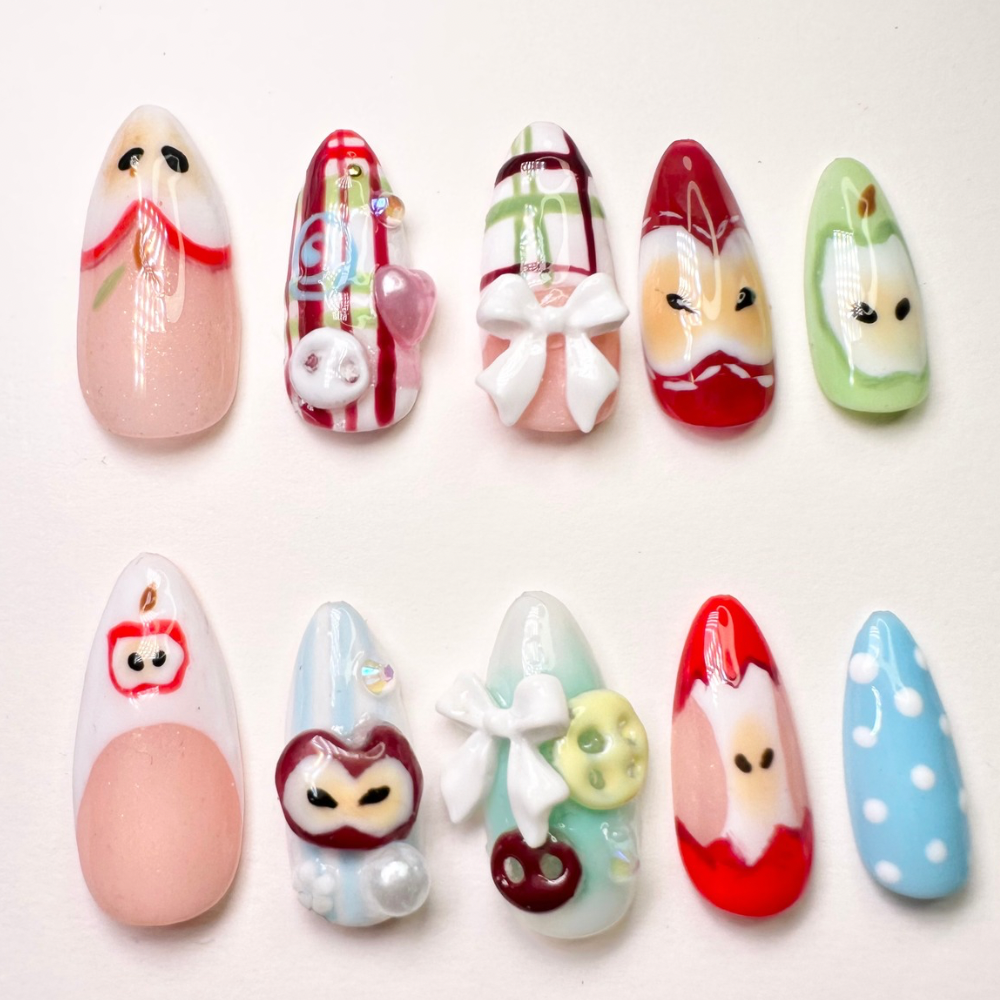 Apple Cider -Handmade press on nails