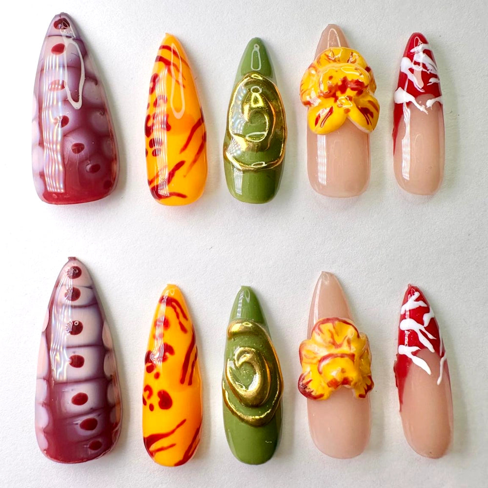 Summer Vibe - Handmade Press On Nails
