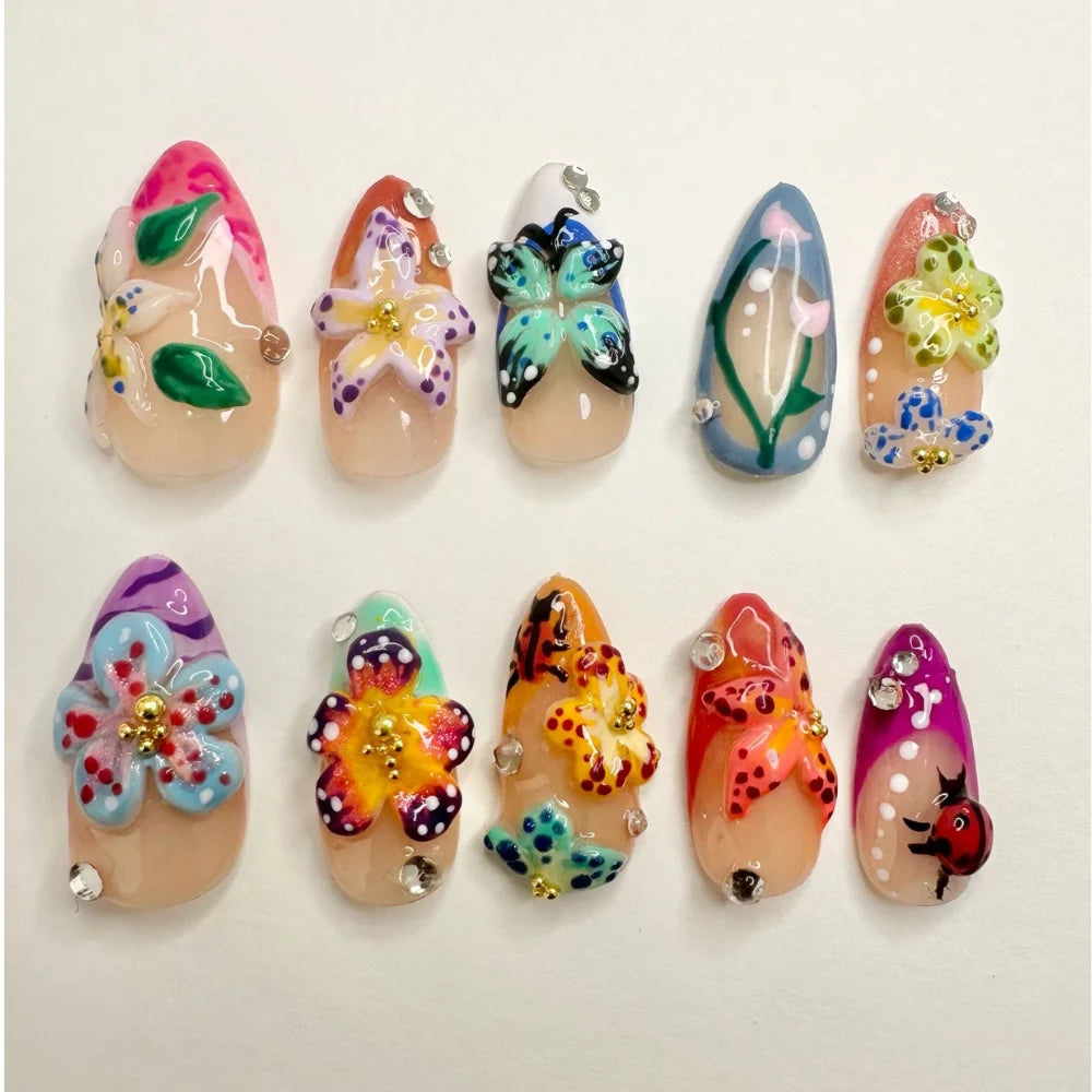 Secret Garden- Handmade Press On Nails