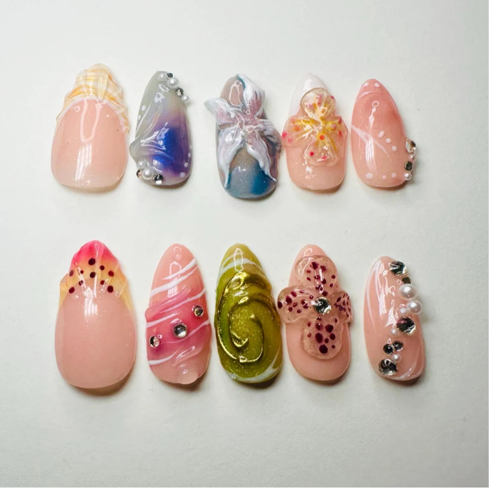 Whimsy- Handmade press on nails