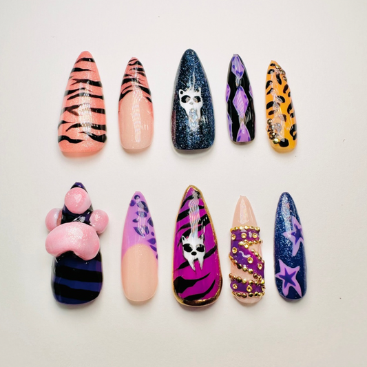 Clawdeen Wolf 2nd design Monster High  -Handmade press on nails