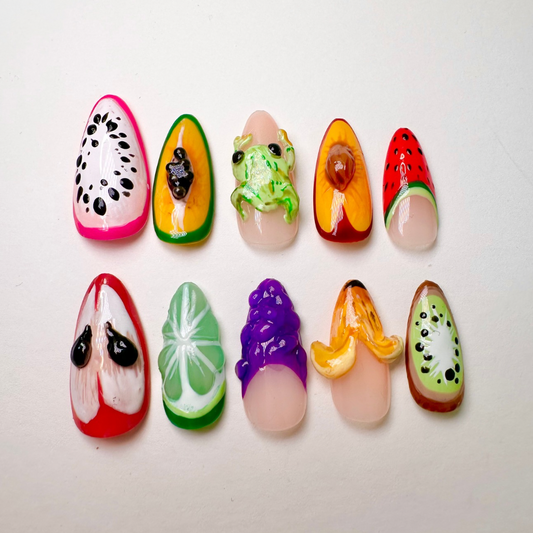 Fruity -Handmade press on nails