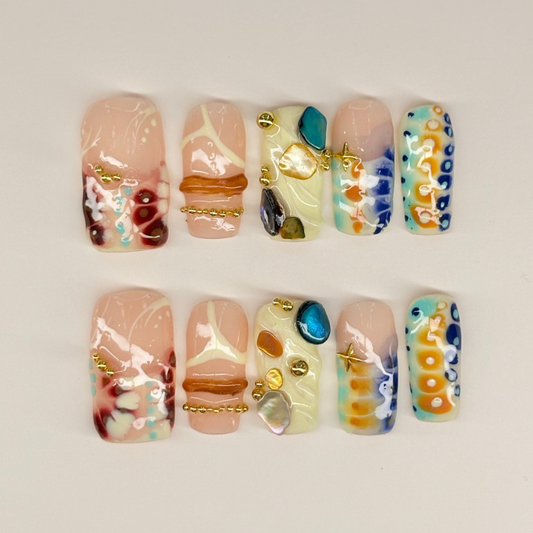 Abstract Jewels - Handmade Press On Nails