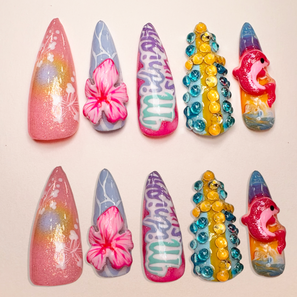 Midnight Sun- Handmade Press On Nails