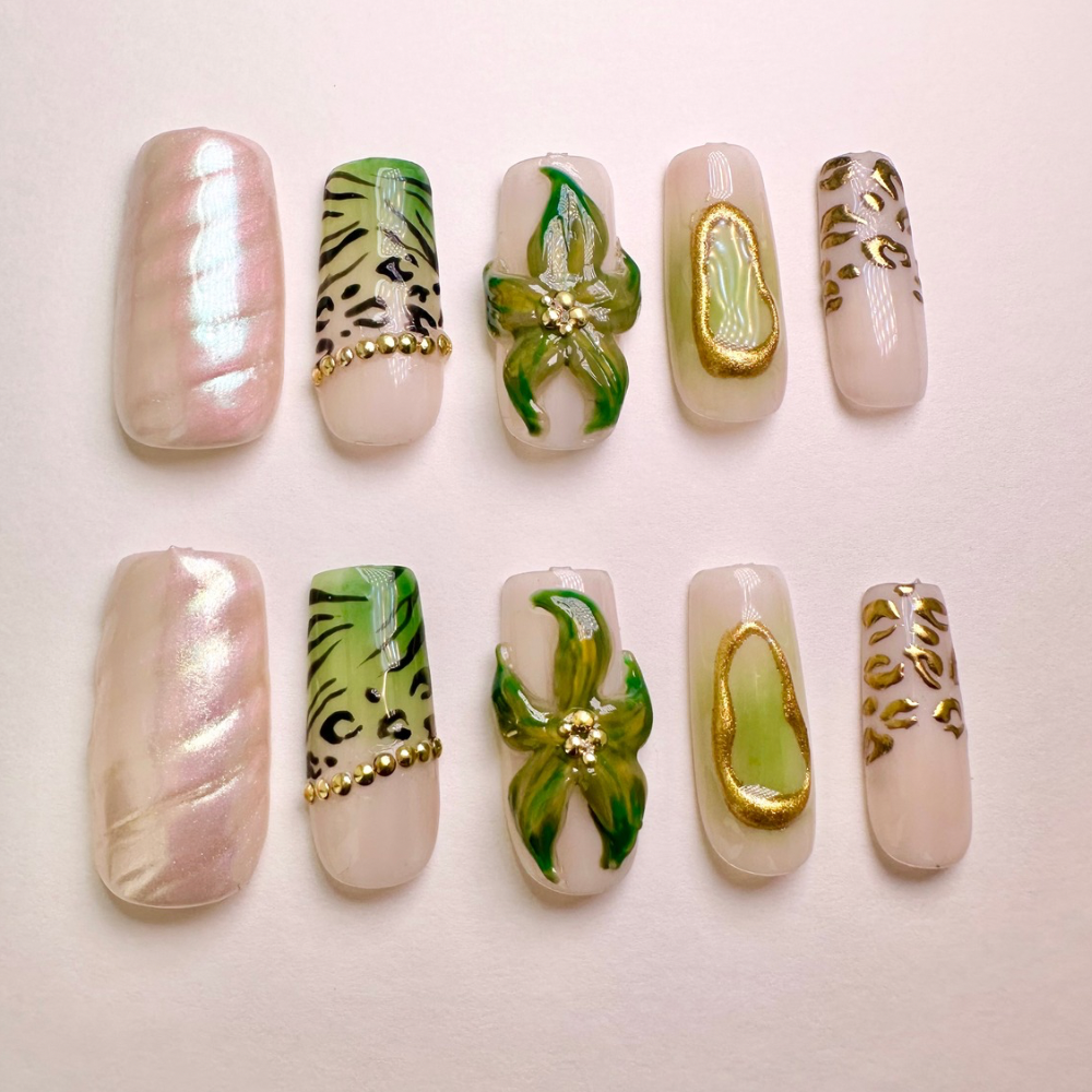 Sage Serenity -Handmade press on nails