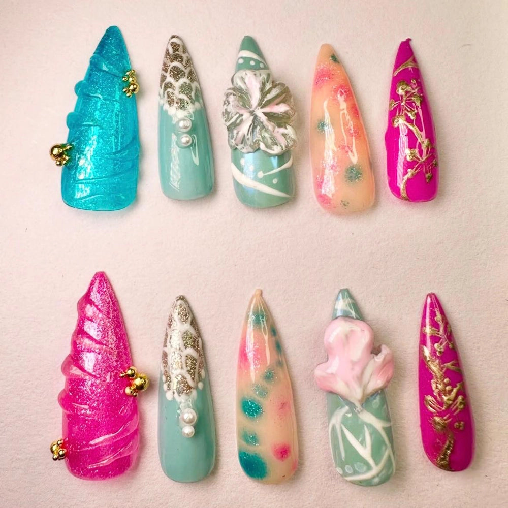 Laguna Blue – Handmade Press-On Nail Set